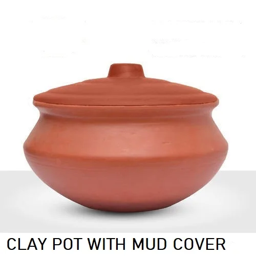 Clay Chicken Fish Curry Pot With Mud cover Non-veg Handi
