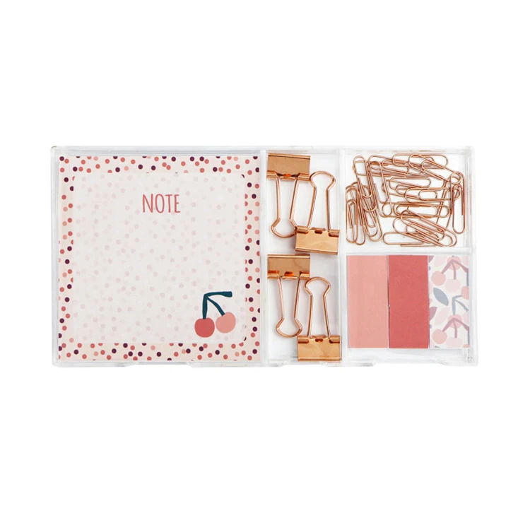 2021 Wholesale fashion school supplies high quality  sticky notes,bookmarks,paper clips and binder clips,sticky notes  set