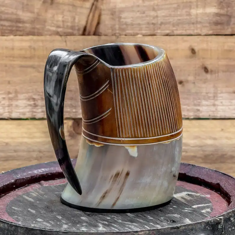 Viking Drinking Horn Mugs Beer Wine Mead Medieval Drinking Horn Mug