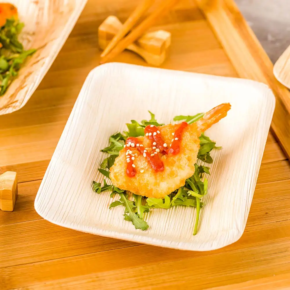  Midori прямоугольная тарелка из натурального пальмового листа-6 1/4 дюйма x 4 3/4 дюйма-100 коробка