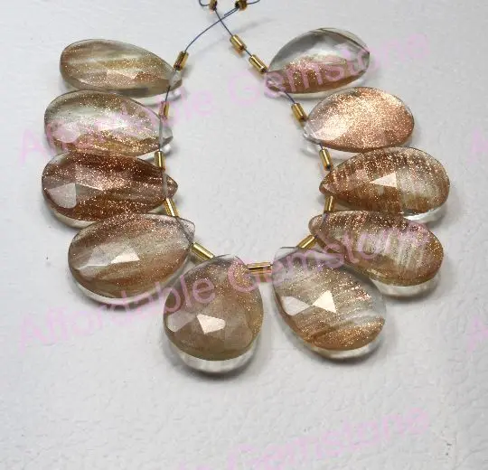 Камень солнца кварц груша изготовление ювелирных изделий драгоценные камни граненые солнцезащитные сверху редкие бусины и