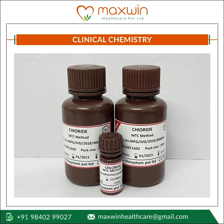 High Accuracy Chloride Clinical Chemistry Reagent Test Kit - 2 x 50 ml Test Kit Set to Determine Chloride in Human Serum