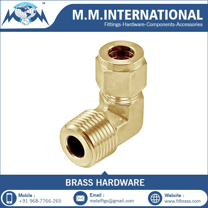 OEM Brass Elbow Male Female Brass Compression Fitting Elbow 90 Degree Pipe Fitting Tube Fitting