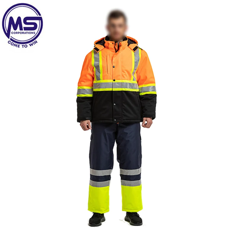 OEM Custom Reflective Mechanic Overalls With High Visibility Work Uniforms Sets Durable Safety Wear