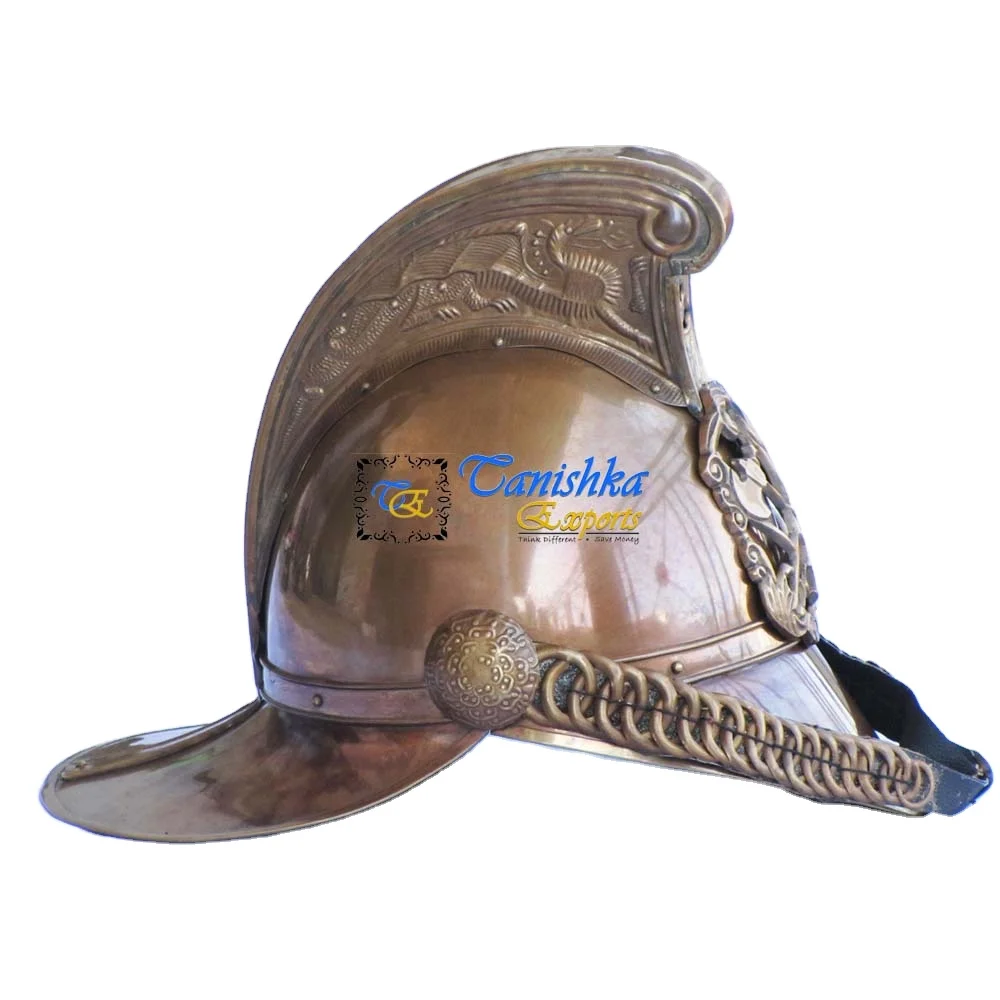 Designer Collectible  Antique Brass Fighter Fireman Helmet Novelty Gifts Wearable Victorian Fireman Helmet