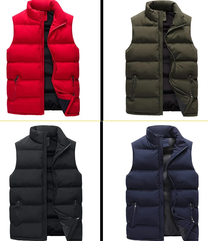Wholesale OEM/ODM Lightweight Casual Down Jacket Winter Warm Vest black sleeveless jacket man without hood