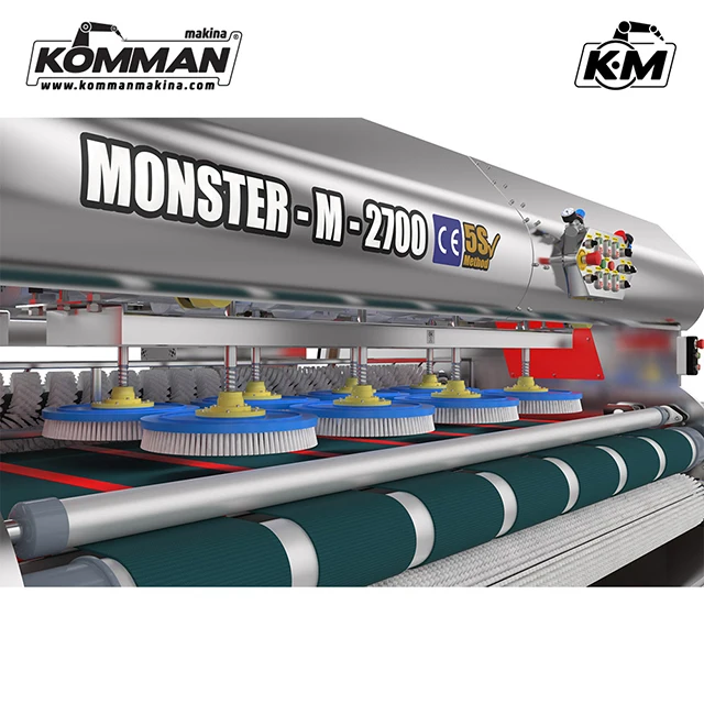 Full Automatic Carpet Washing Machine -MONSTER M 2700- 2.70 meter conveyor surface 10 brushes carpet washer