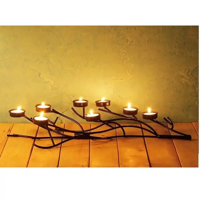 Decorative tea light candle holder for floor and table top