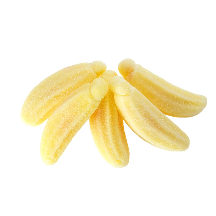 Good quality banana shape fruit flavoured chewable jelly candies in bulk from manufacturer wholesale, jelly candy in bulk