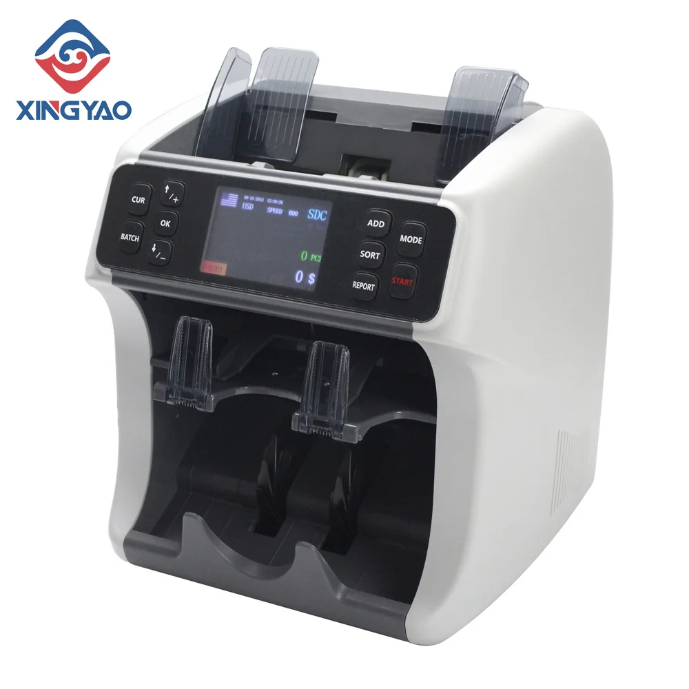 2 Pockets CIS  Value Bill Counter And Sorter Mixed Denomination Lebanon/Qatar/AFN billnotes/ Money Counting Machine