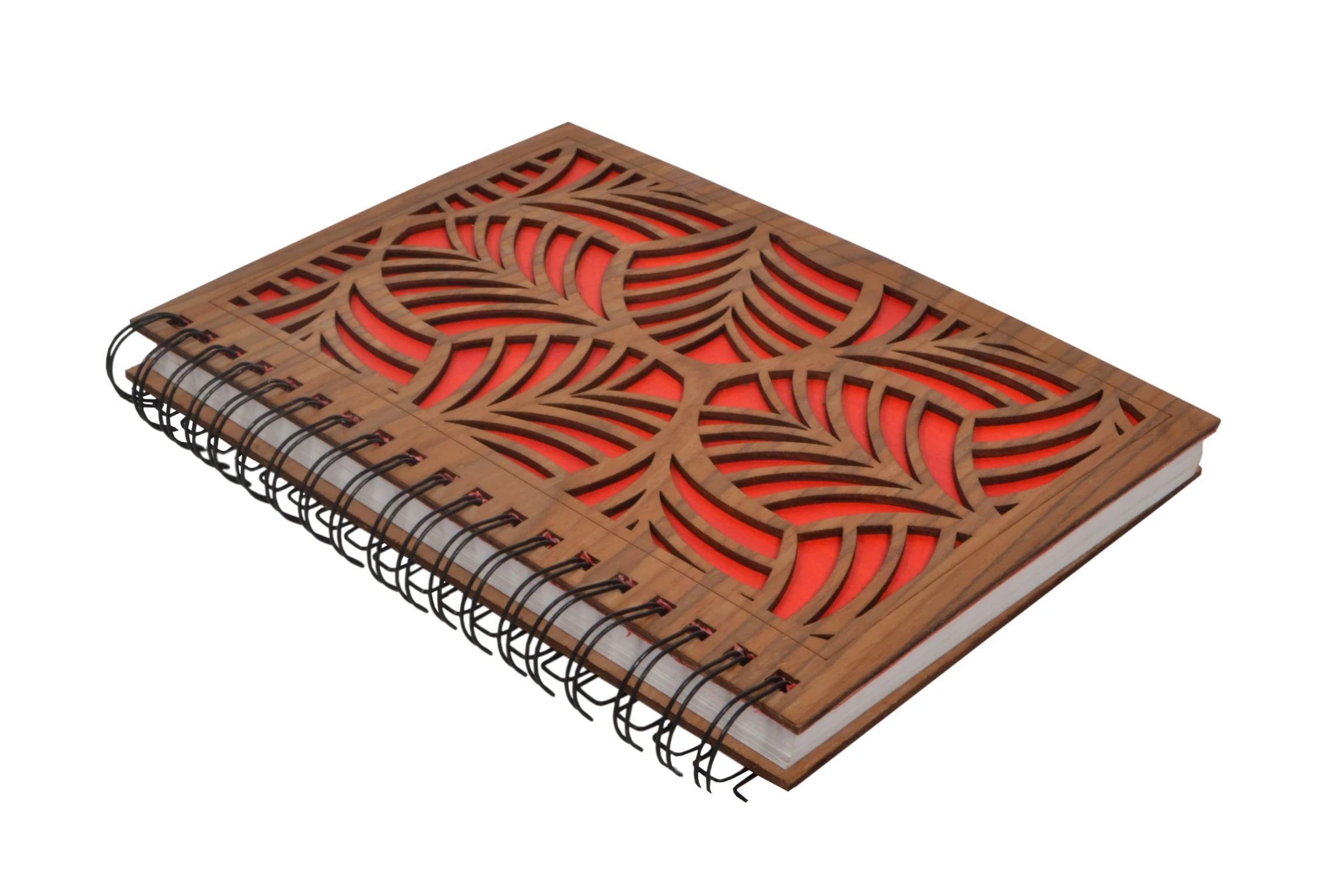 Vintage New Style Antique Cut Work Creative Design Eco Friendly Wooden Cover Office Notebooks 120 Pages