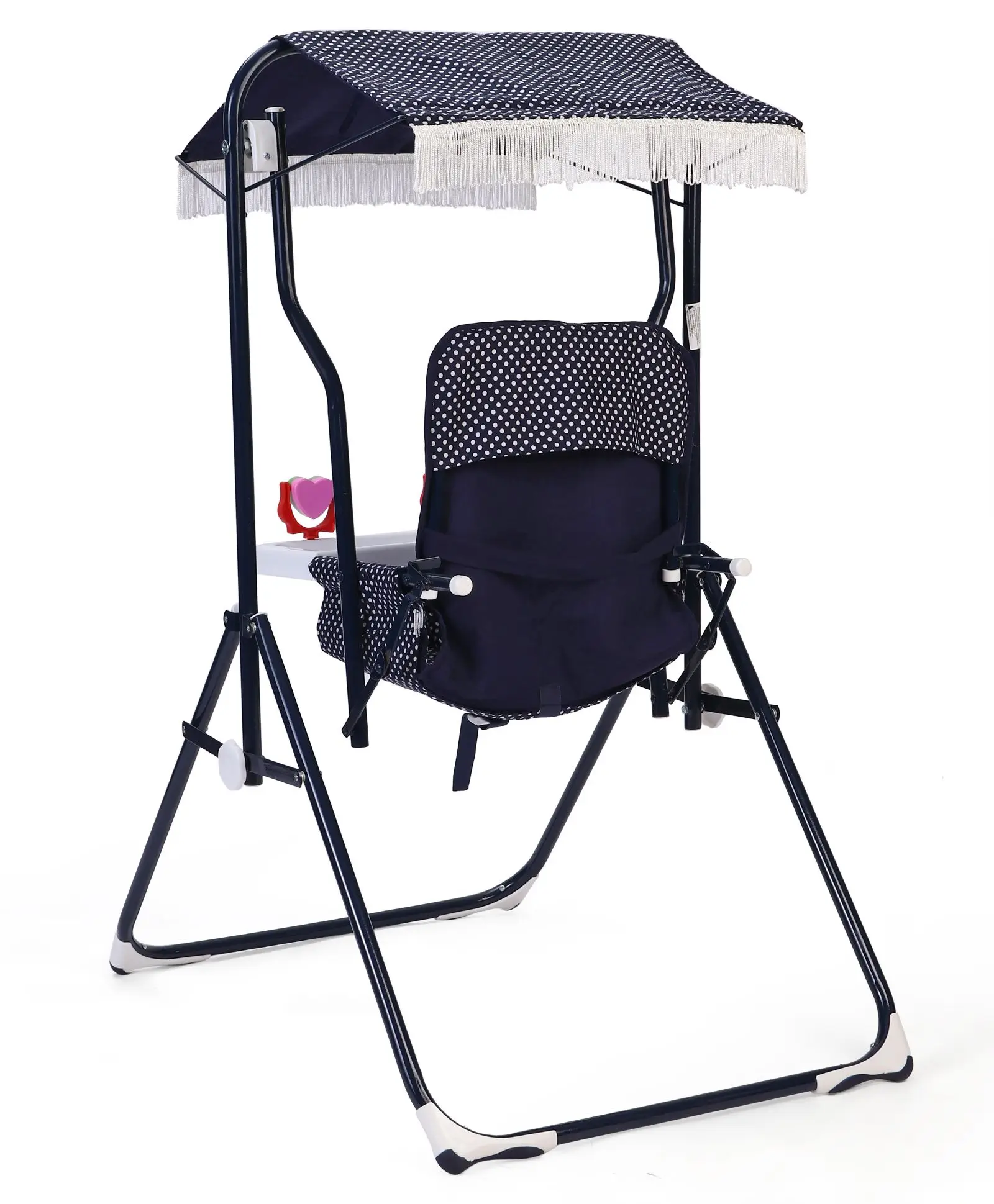 Trendy Navy Blue Color Dot printed Garden Swing Chair For Children Available At Wholesale Bulk Price