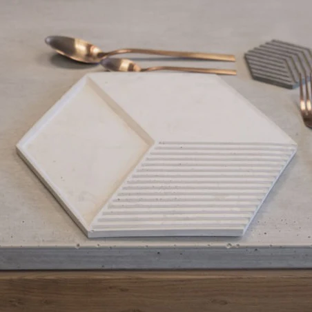 1.1Kg Grey Concrete Serving Wedding Restaurant dishes plates dinner Plate