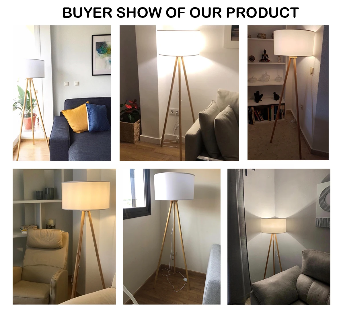 EEA simple design nordic standing tripod floor lamps living room bedroom modern wood floor lamp