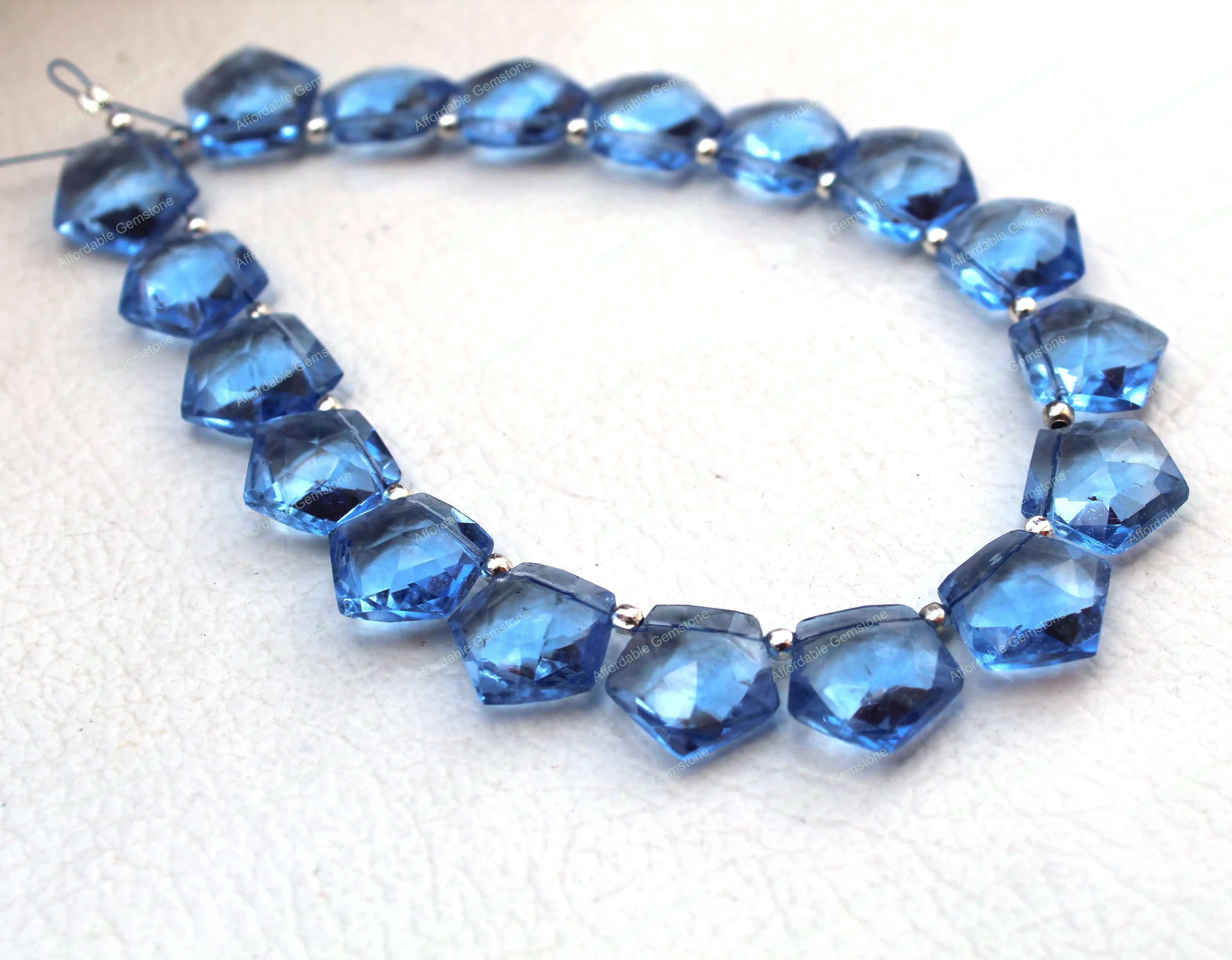 
Sky Blue Topaz Top Drilled Gemstone Handmade stone polished Gemstone Faceted gemstone Jewelry making stone Size 12x12 MM 