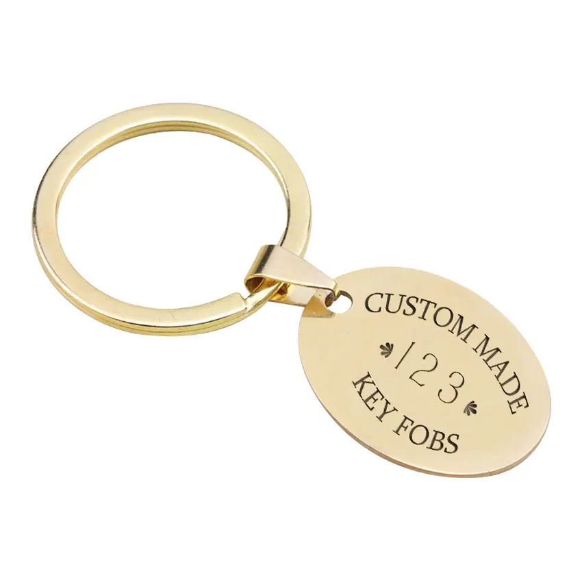 manufacturer custom engraved number antique brass hotel keychain