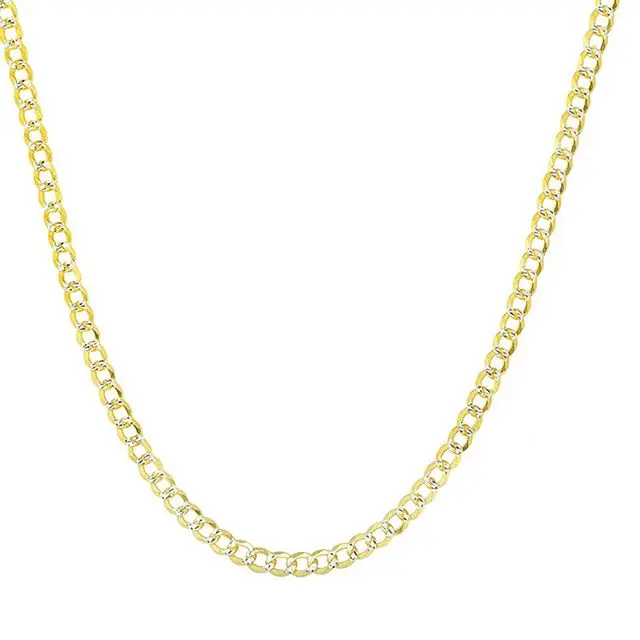 
Sterling Silver Two Tone Diamond Cut 4.2MM Miami Cuban Curb Chain Necklace 16