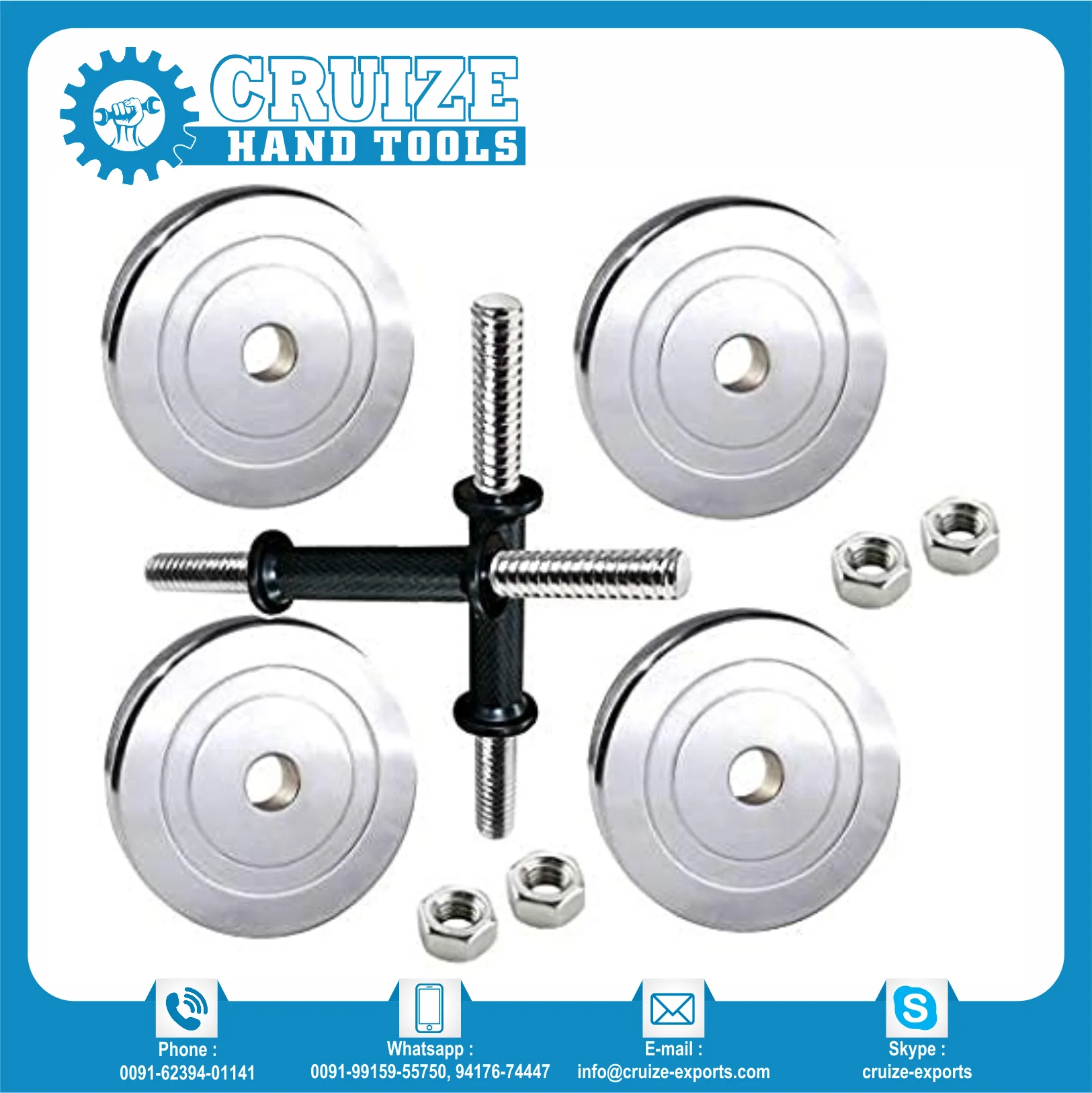 Steel Weight Plates or Dumbbells Weight Plates & Lifting Rod Combo for Exercise and Fitness