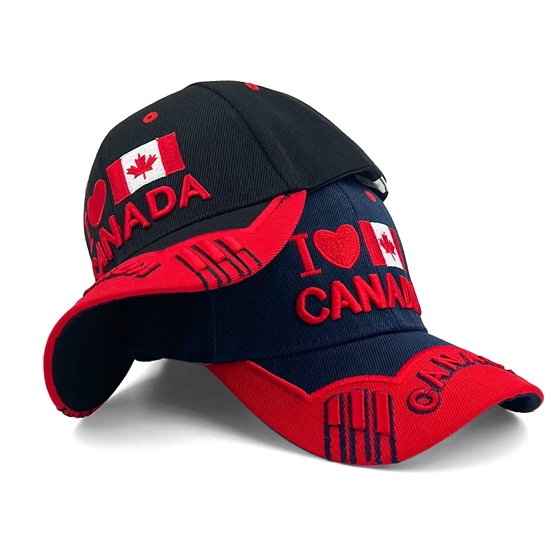 World Series Cap Canada Flag Custom Embroidery Logo Baseball Cap Hats Men Women Sports Hat Canada Baseball Cap