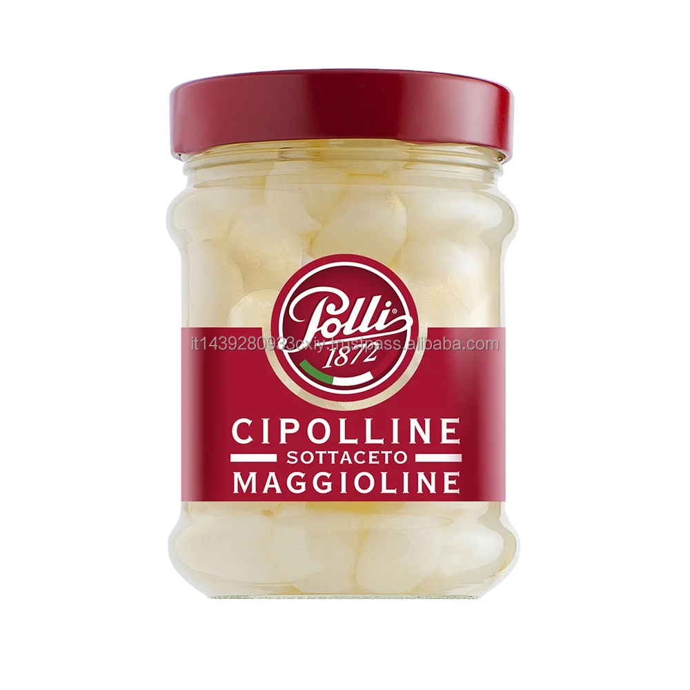 Italian made 300 g mason jar sour flavor zero fats whole pickled pearl onions in wine vinegar for export