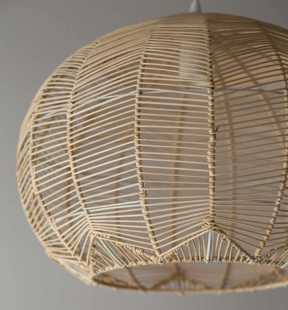 Basket Rattan Woven Pendant Light Shades  Hand-Woven Rattan Pendant Lampshade Wicker Chandelier