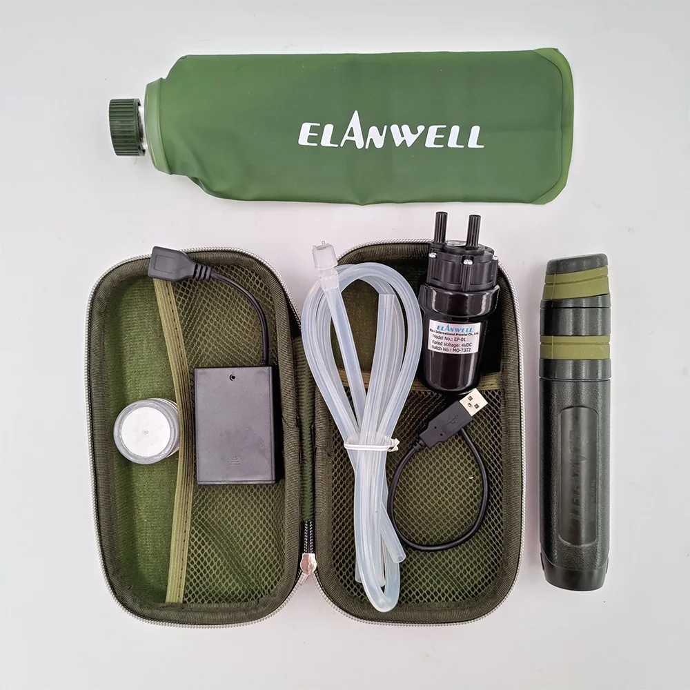 off road travel trailer personal outdoor water filter with USB pump