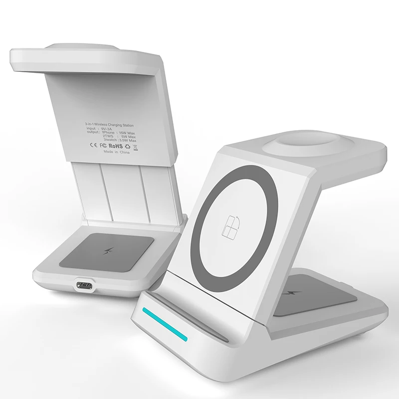 The New Design Adjustable Faster Automatic Charging Station Promotion charger wireless 3 in1