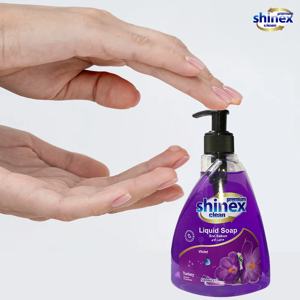 Wholesale Liquid Hand Soap 0.5L Violet Lavender Fragrance Liquid Soap for hand washing made in Turkey
