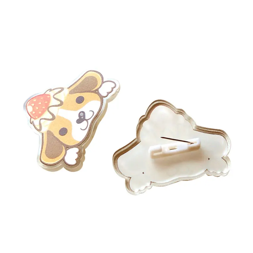 Быстрая доставка новый пластиковый значок с напечатанным логотипом одежды акриловые булавки на заказ