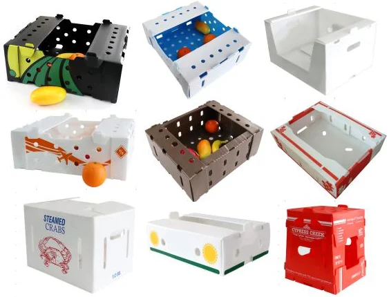 New advanced  2023 plastic corflute boxes  fruits and cosmetic  stackable heavy duty pp core boxes for food grade applications
