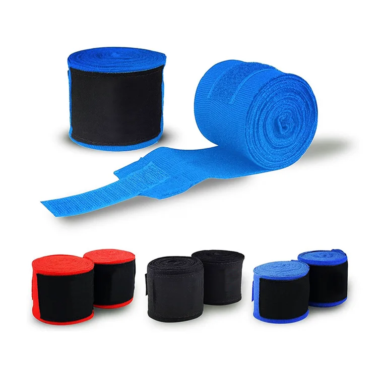 Hot Sale Custom Logo Hand Wraps Low Price Inner Fitness Elastic Handwraps Easy Cotton/Nylon Tape Boxing Colorful Hand Wraps