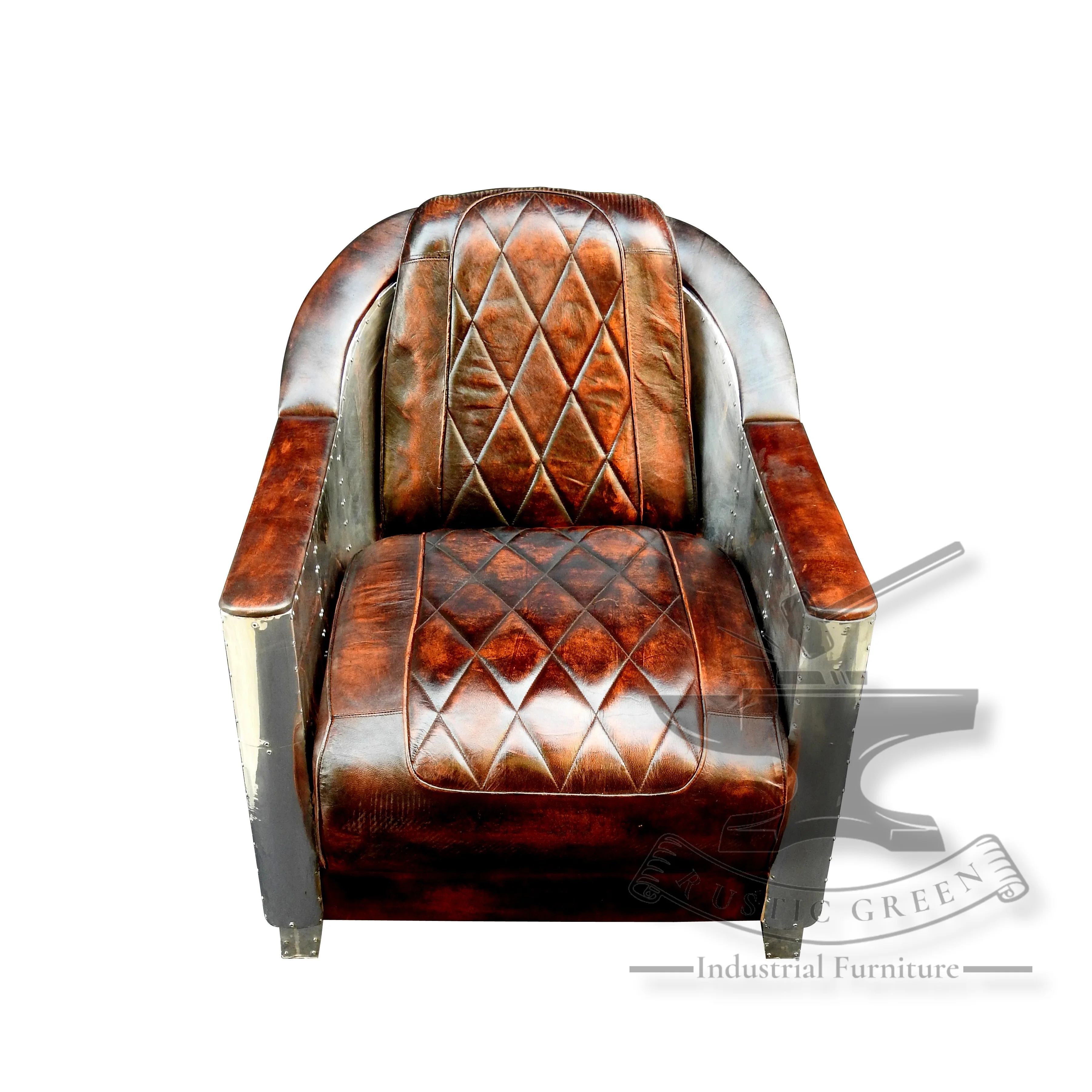 Aviator Leather Single Seater Sofa