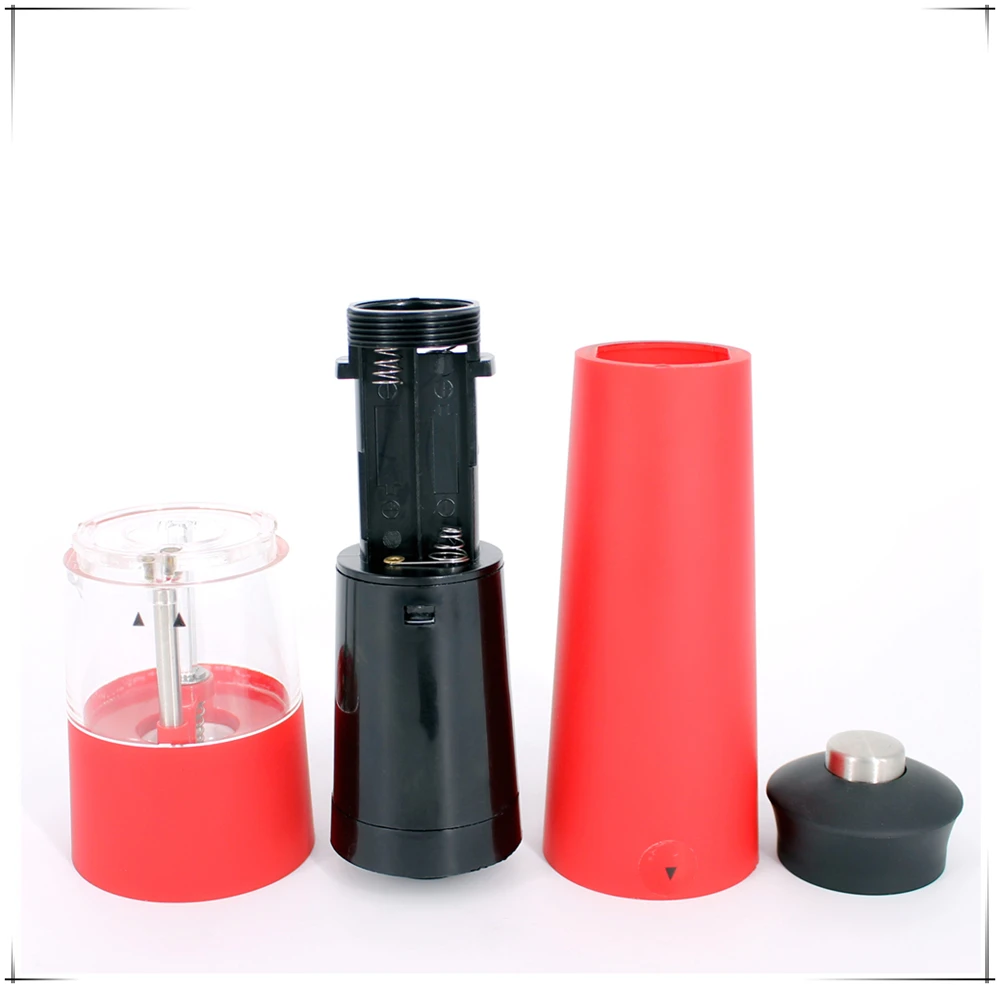 electric  plastic salt and pepper grinder with rubber coating spice mill tower design