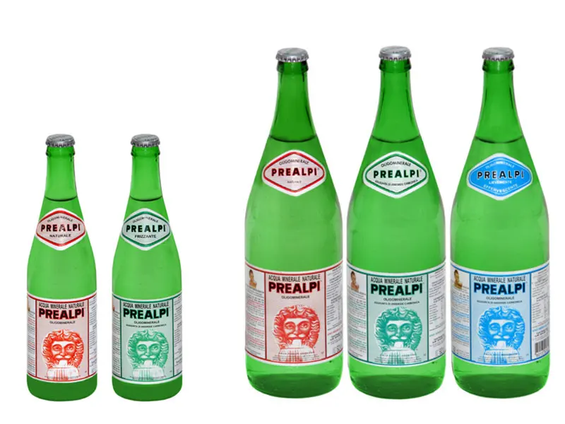 
100% PURE Mineral Water Mountain Source cl. 100 Prealpi glass bottle STILL water 