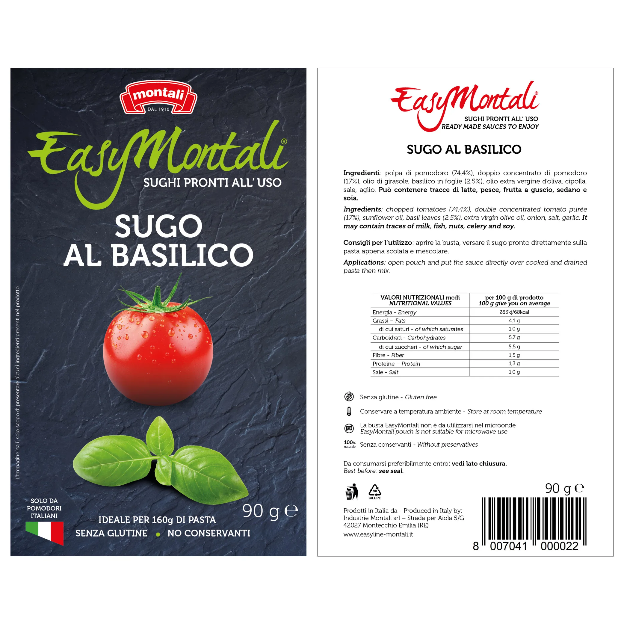 best high quality italian  Tomato pasta sauce with basil canned made in Italy