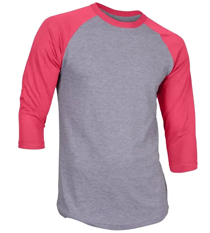 New Design Mens T-Shirt Custom Classic 3/4 Sleeve Baseball jersey Ruffle Raglan Breathable Tee