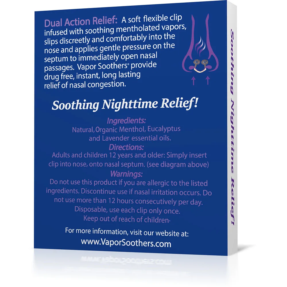 Private Label Vapor Soothers USA Based Nighttime Lavender Scent 28ct Nasal Dilator Premium Quality Nasal Inhaler