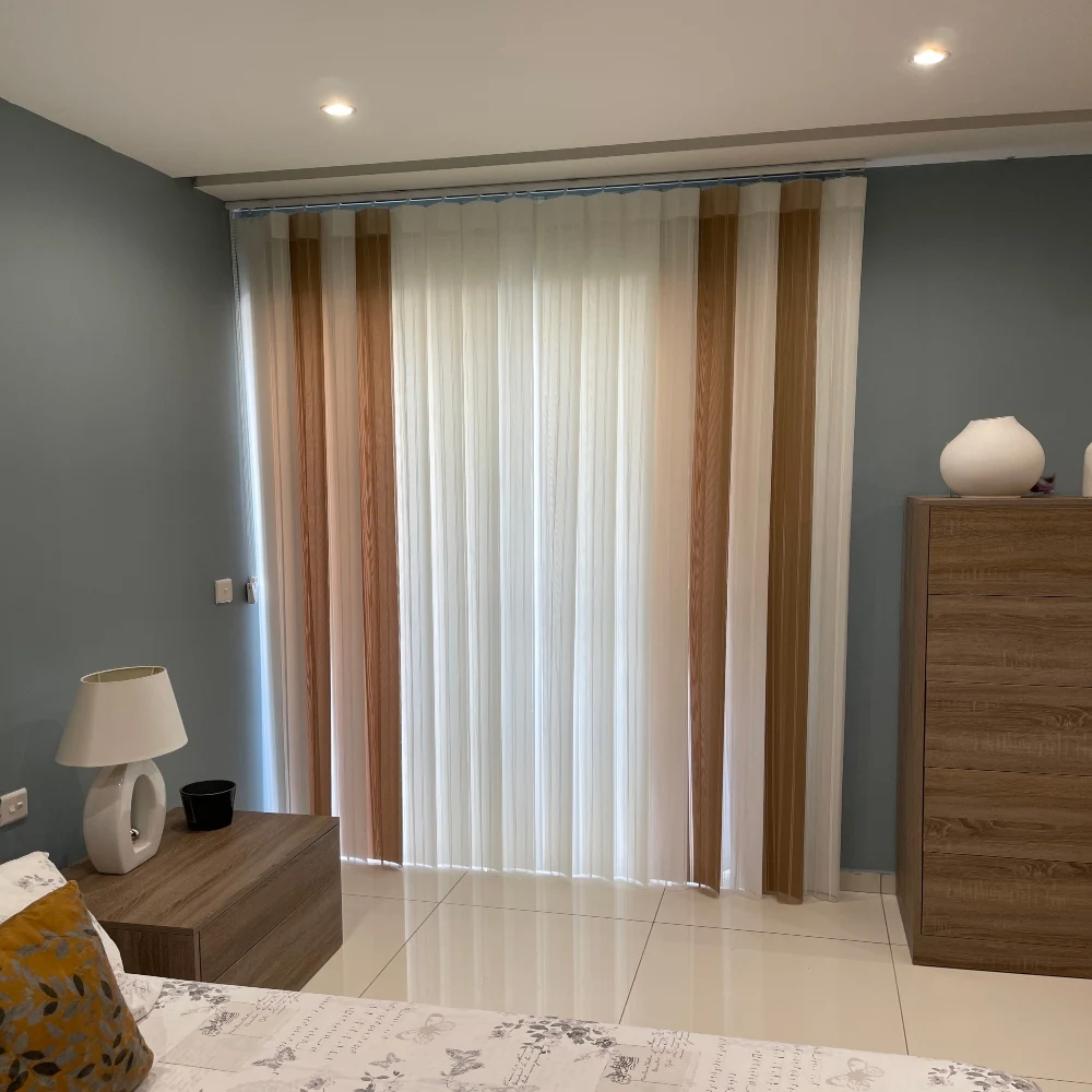 motorized remote control operated  allusion dream blind  180 degree free rotation  hanas curtain tenda vertical sheer  blinds