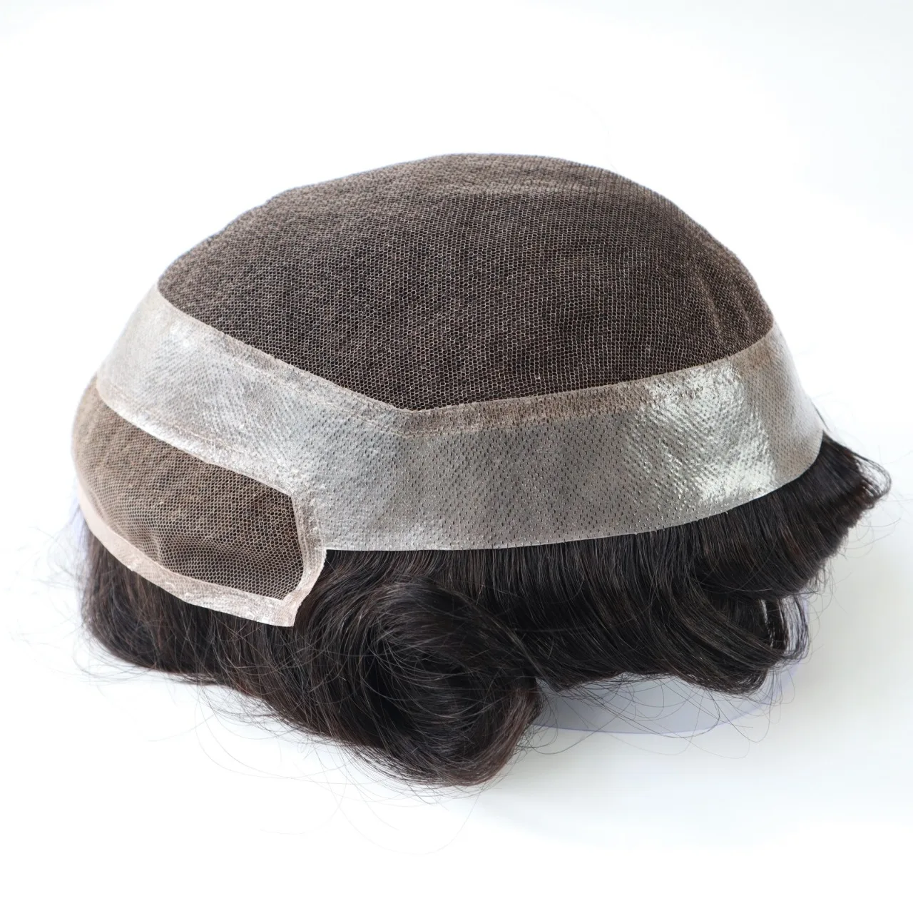 Best price high quality men toupee fine mono human hair replacement system glue wigs for men