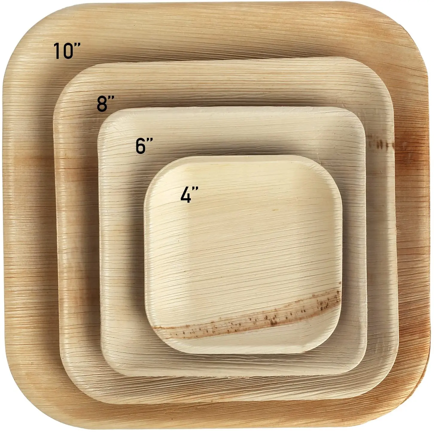 Vietnam Factory 10 Inch Palm Leaf Plates Round Square Sturdy and Eco Friendly Alternative to Disposable Palm Leaf Plates