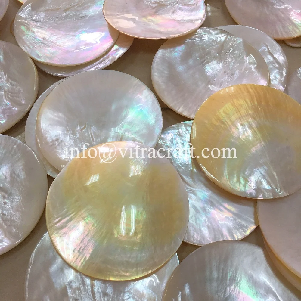 LUXURIOUS ROUND shape Yellow Pearl Plate , Mother Of Pearl Plate, Caviar Mop Dish Unique handmade products