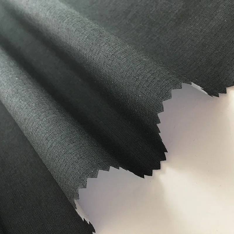 Factory Supply All Weather Jacket Fabric Nylon Taslan Ripstop Fabric Strong Waterproof PU Milky Coating