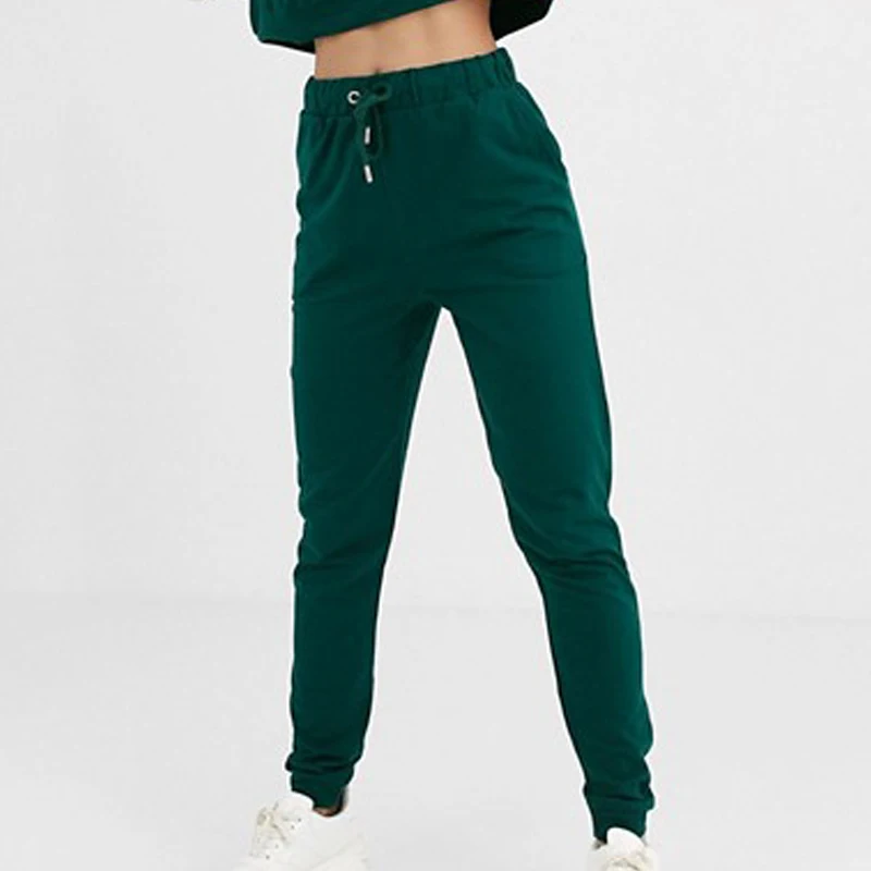 Long sleeve hooded hoodie drawstring waist jogger women tracksuits