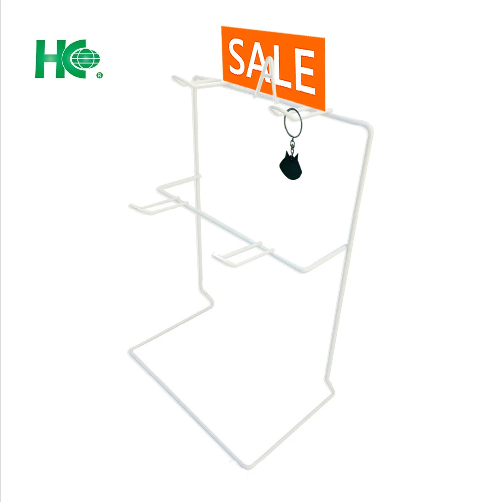  Белая металлическая стойка для дисплея с 4 крючками/настольная подвесная