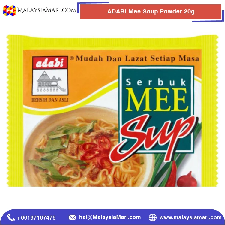 Top Listed Manufacturer Selling Easy to Cook ADABI Mee Soup Powder 20g for Preparing Mee Dish