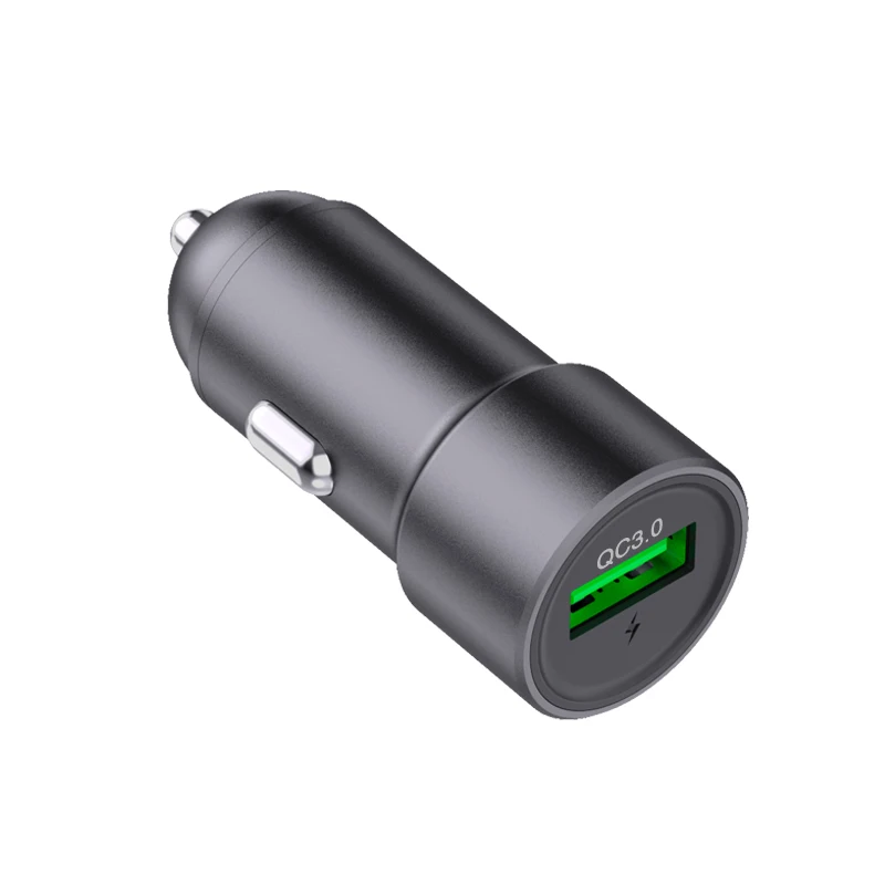 CE ROHS KC QC3.0 Car Charger 18W Mini Car Charger Fast Car Charger for iPhone, Samsung, Xiaomi Phones