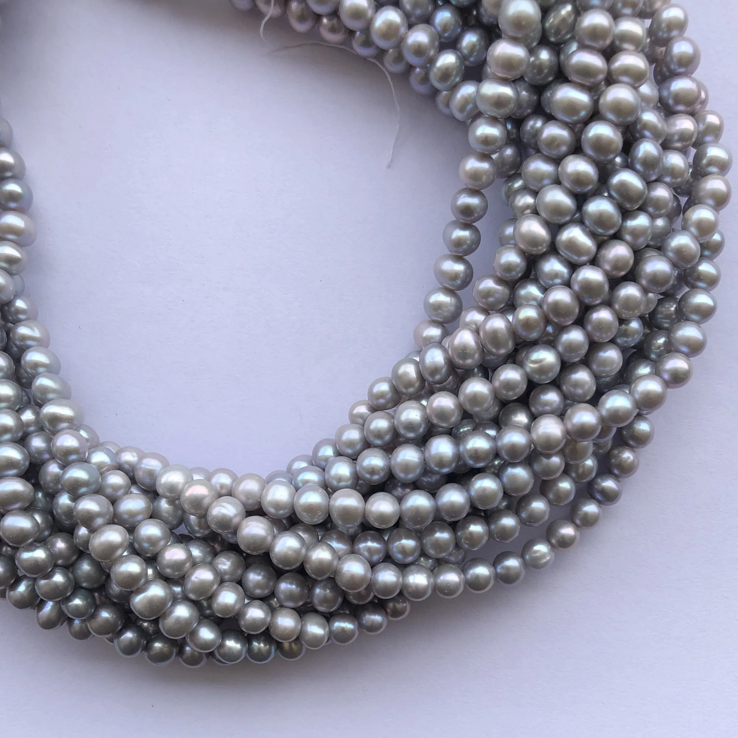 Natural Stone Round Potato Shape Beads Freshwater Pearl Natural 6mm Gray Freshwater Pearl At Wholesale Factory Price