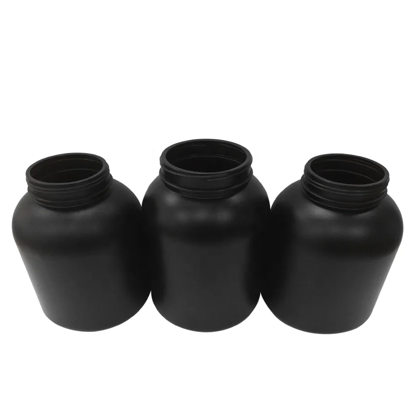 Black Wholesale Protein Powder HDPE Plastic Bottle Can