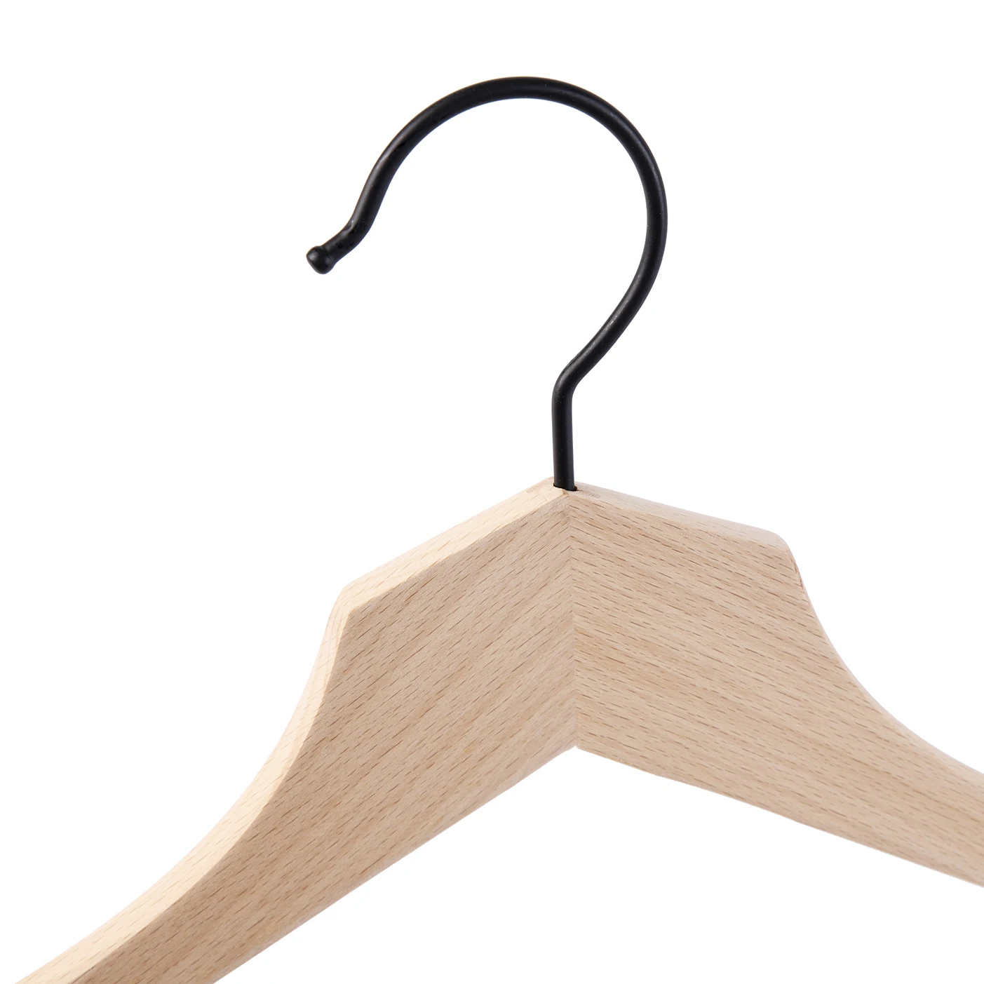 Manufacturer Thin Smooth No Paint Beech Wood Hangers Slim Wooden Cloths with Pant Bar