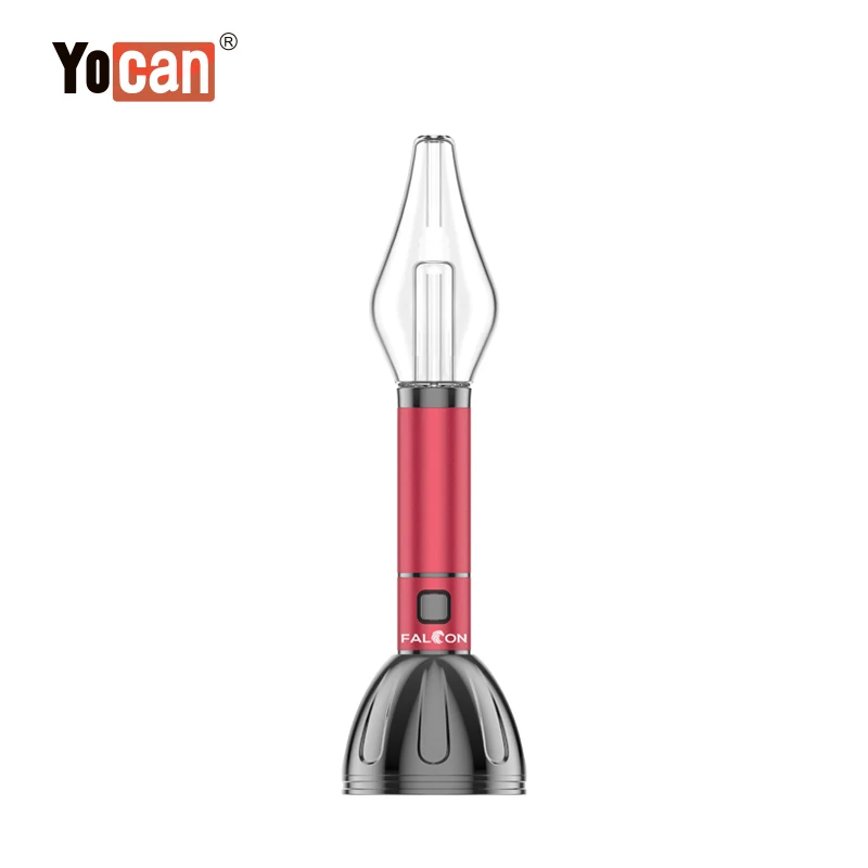 New coming concentrate Adjustable Voltage 1000mah portable dry herb vaporizers Yocan Falcon with glass water pipe